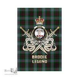 ScotsTee Shop Scottish Brodie Hunting Clan Crest Tartan Flag The Golden Sword of Courageous Legacy Flag