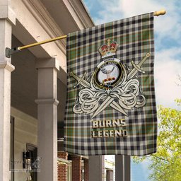ScotsTee Shop Scottish Burns Check Clan Crest Tartan Flag The Golden Sword of Courageous Legacy Flag