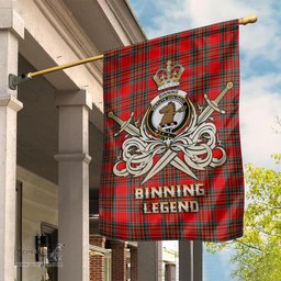 ScotsTee Shop Scottish Binning Clan Crest Tartan Flag The Golden Sword of Courageous Legacy Flag