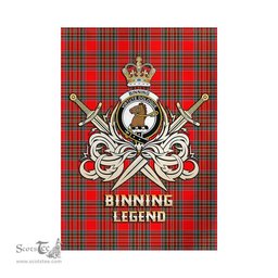 ScotsTee Shop Scottish Binning Clan Crest Tartan Flag The Golden Sword of Courageous Legacy Flag