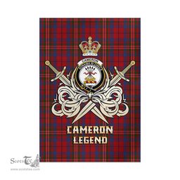 ScotsTee Shop Scottish Cameron of Locheil Clan Crest Tartan Flag The Golden Sword of Courageous Legacy Flag