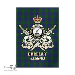 ScotsTee Shop Scottish Barclay Clan Crest Tartan Flag The Golden Sword of Courageous Legacy Flag