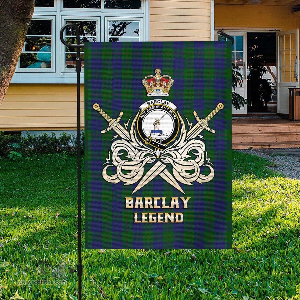 ScotsTee Shop Scottish Barclay Clan Crest Tartan Flag The Golden Sword of Courageous Legacy Flag