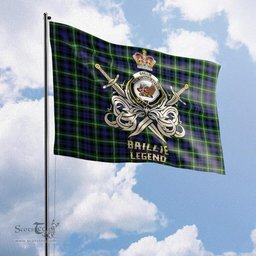 ScotsTee Shop Scottish Baillie Modern Clan Crest Tartan Flag The Golden Sword of Courageous Legacy Flag