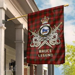 ScotsTee Shop Scottish Bruce Clan Crest Tartan Flag The Golden Sword of Courageous Legacy Flag
