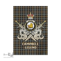 ScotsTee Shop Scottish Campbell Argyll Weathered Clan Crest Tartan Flag The Golden Sword of Courageous Legacy Flag