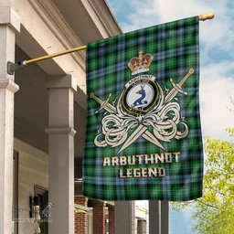 ScotsTee Shop Scottish Arbuthnot Ancient Clan Crest Tartan Flag The Golden Sword of Courageous Legacy Flag