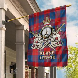 ScotsTee Shop Scottish Blane Clan Crest Tartan Flag The Golden Sword of Courageous Legacy Flag