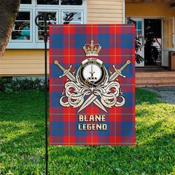 ScotsTee Shop Scottish Blane Clan Crest Tartan Flag The Golden Sword of Courageous Legacy Flag