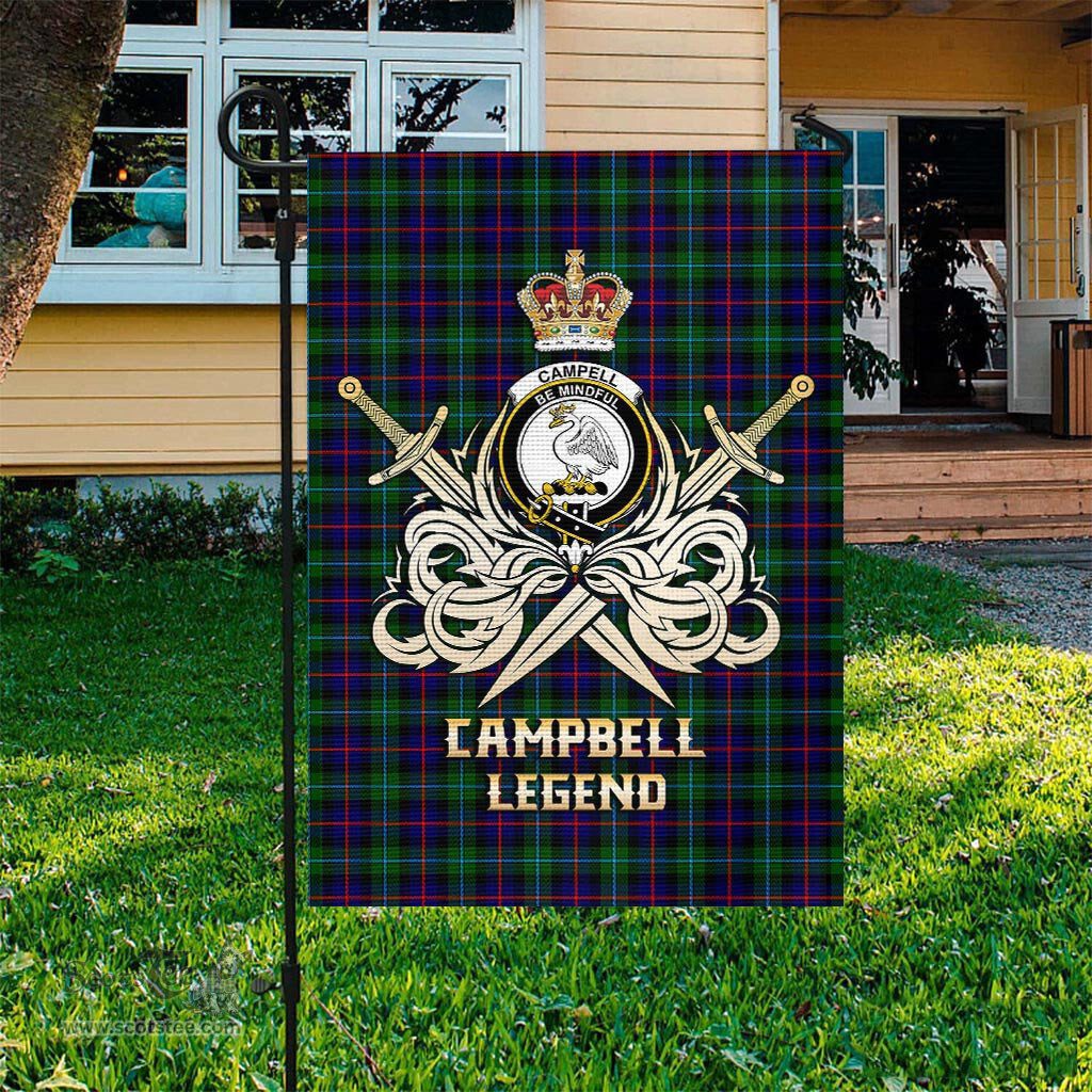 ScotsTee Shop Scottish Campbell of Cawdor Modern Clan Crest Tartan Flag The Golden Sword of Courageous Legacy Flag
