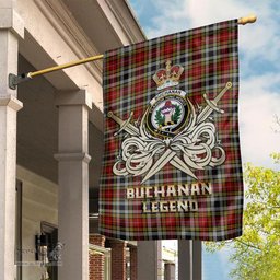 ScotsTee Shop Scottish Buchanan Old Dress Clan Crest Tartan Flag The Golden Sword of Courageous Legacy Flag