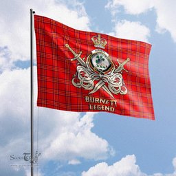 ScotsTee Shop Scottish Burnett Modern Clan Crest Tartan Flag The Golden Sword of Courageous Legacy Flag