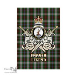 ScotsTee Shop Scottish Fraser Hunting Dress Clan Crest Tartan Flag The Golden Sword of Courageous Legacy Flag