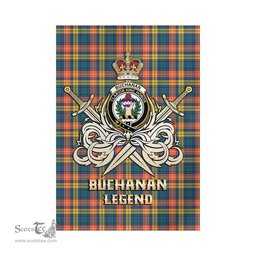ScotsTee Shop Scottish Buchanan Ancient Clan Crest Tartan Flag The Golden Sword of Courageous Legacy Flag