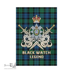 ScotsTee Shop Scottish Black Watch Ancient Clan Crest Tartan Flag The Golden Sword of Courageous Legacy Flag