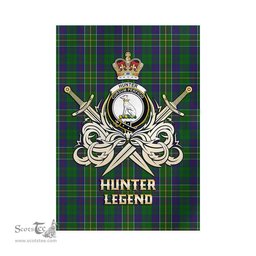 ScotsTee Shop Scottish Hunter of Hunterston Clan Crest Tartan Flag The Golden Sword of Courageous Legacy Flag