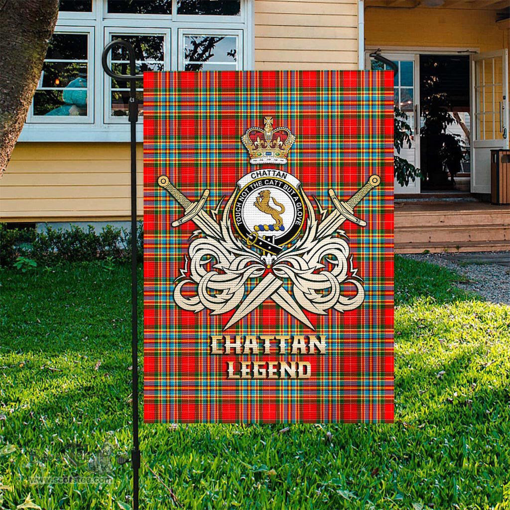 ScotsTee Shop Scottish Chattan Clan Crest Tartan Flag The Golden Sword of Courageous Legacy Flag