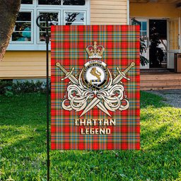 ScotsTee Shop Scottish Chattan Clan Crest Tartan Flag The Golden Sword of Courageous Legacy Flag