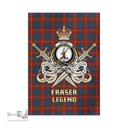 ScotsTee Shop Scottish Fraser Ancient Clan Crest Tartan Flag The Golden Sword of Courageous Legacy Flag
