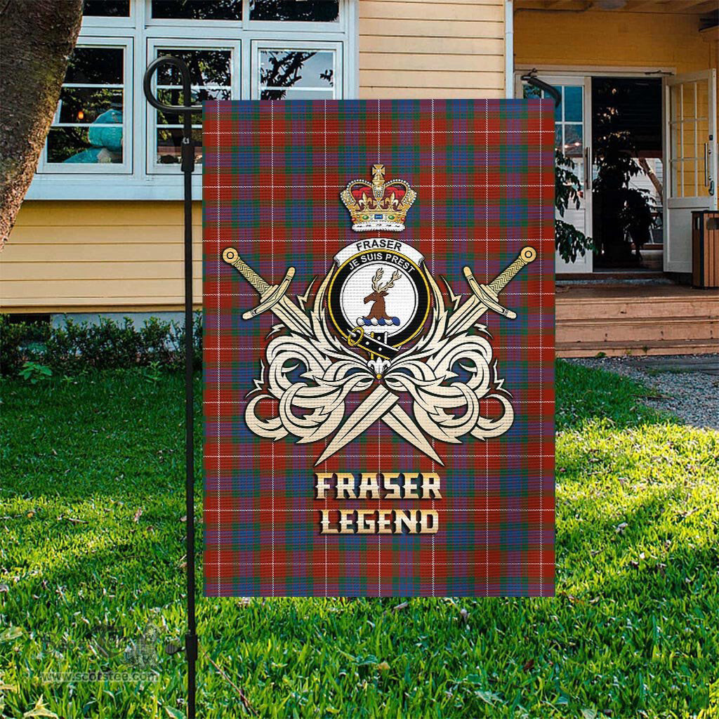 ScotsTee Shop Scottish Fraser Ancient Clan Crest Tartan Flag The Golden Sword of Courageous Legacy Flag