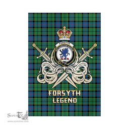 ScotsTee Shop Scottish Forsyth Ancient Clan Crest Tartan Flag The Golden Sword of Courageous Legacy Flag