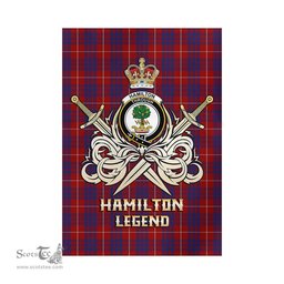 ScotsTee Shop Scottish Hamilton Clan Crest Tartan Flag The Golden Sword of Courageous Legacy Flag