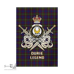 ScotsTee Shop Scottish Durie Clan Crest Tartan Flag The Golden Sword of Courageous Legacy Flag