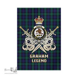 ScotsTee Shop Scottish Graham of Menteith Clan Crest Tartan Flag The Golden Sword of Courageous Legacy Flag