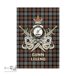 ScotsTee Shop Scottish Gunn Weathered Clan Crest Tartan Flag The Golden Sword of Courageous Legacy Flag