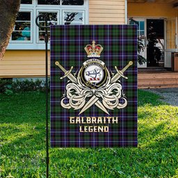 ScotsTee Shop Scottish Galbraith Modern Clan Crest Tartan Flag The Golden Sword of Courageous Legacy Flag