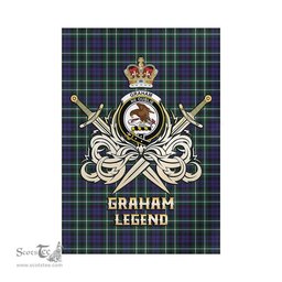 ScotsTee Shop Scottish Graham of Montrose Modern Clan Crest Tartan Flag The Golden Sword of Courageous Legacy Flag