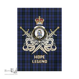 ScotsTee Shop Scottish Hope (Vere-Weir) Clan Crest Tartan Flag The Golden Sword of Courageous Legacy Flag