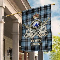 ScotsTee Shop Scottish Clark (Lion) Ancient Clan Crest Tartan Flag The Golden Sword of Courageous Legacy Flag
