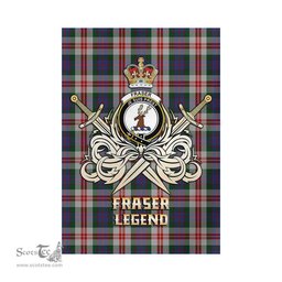 ScotsTee Shop Scottish Fraser Red Dress Clan Crest Tartan Flag The Golden Sword of Courageous Legacy Flag