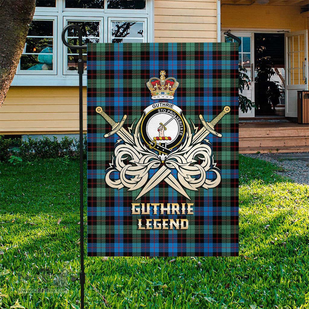 ScotsTee Shop Scottish Guthrie Ancient Clan Crest Tartan Flag The Golden Sword of Courageous Legacy Flag