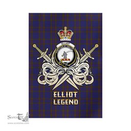 ScotsTee Shop Scottish Elliot Clan Crest Tartan Flag The Golden Sword of Courageous Legacy Flag