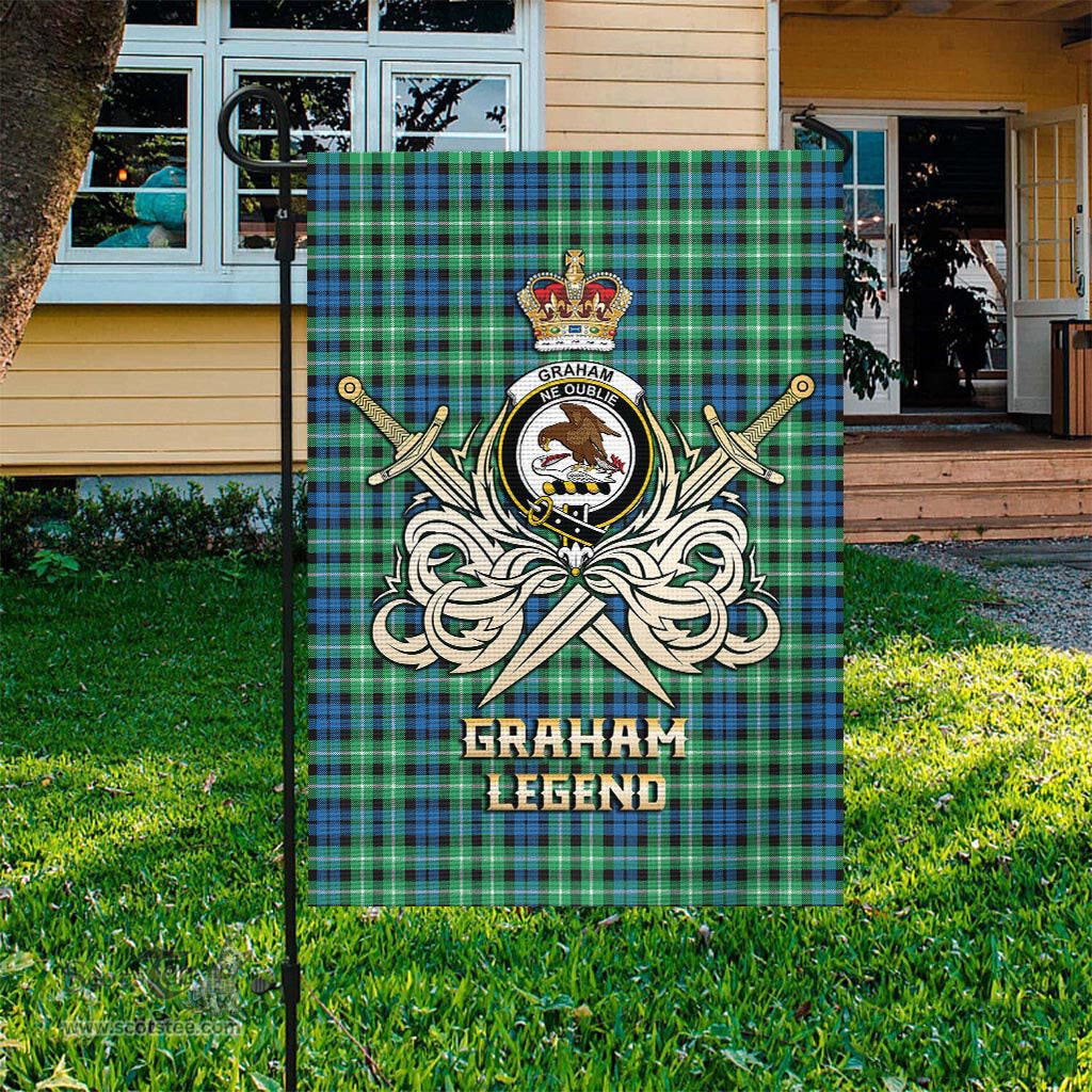 ScotsTee Shop Scottish Graham of Montrose Ancient Clan Crest Tartan Flag The Golden Sword of Courageous Legacy Flag