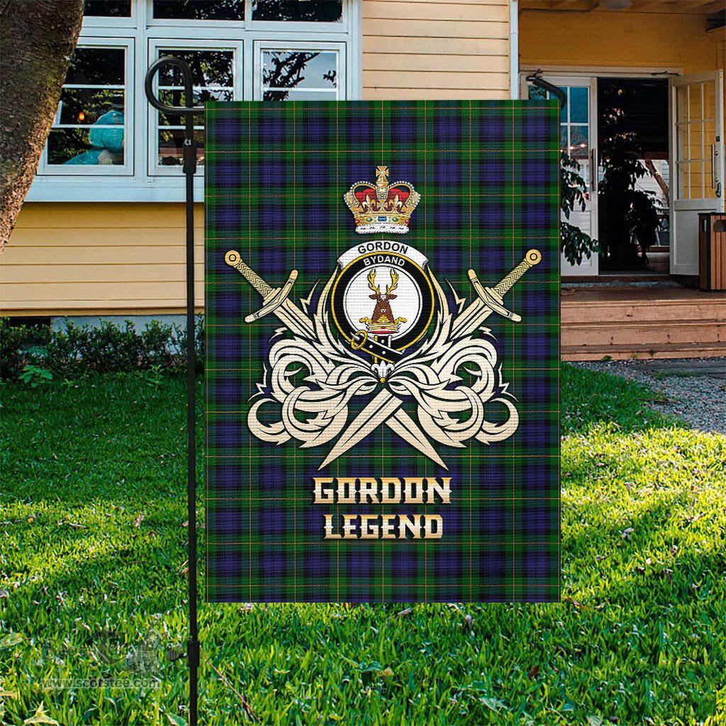 ScotsTee Shop Scottish Gordon Clan Crest Tartan Flag The Golden Sword of Courageous Legacy Flag