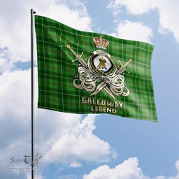 ScotsTee Shop Scottish Galloway Clan Crest Tartan Flag The Golden Sword of Courageous Legacy Flag