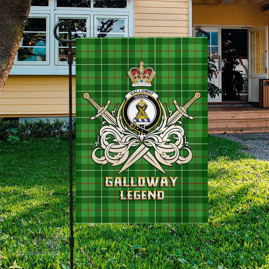 ScotsTee Shop Scottish Galloway Clan Crest Tartan Flag The Golden Sword of Courageous Legacy Flag