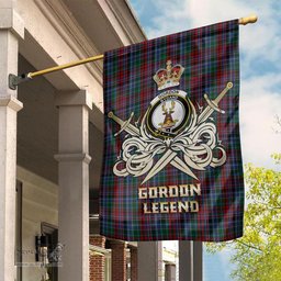 ScotsTee Shop Scottish Gordon Red Clan Crest Tartan Flag The Golden Sword of Courageous Legacy Flag