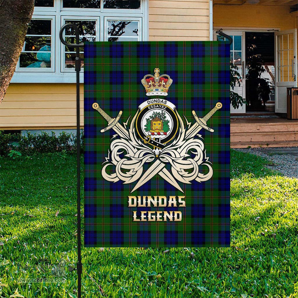ScotsTee Shop Scottish Dundas Modern Clan Crest Tartan Flag The Golden Sword of Courageous Legacy Flag