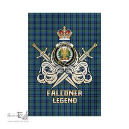 ScotsTee Shop Scottish Falconer Clan Crest Tartan Flag The Golden Sword of Courageous Legacy Flag