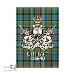 ScotsTee Shop Scottish Cathcart Clan Crest Tartan Flag The Golden Sword of Courageous Legacy Flag