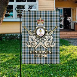 ScotsTee Shop Scottish Henderson Dress Clan Crest Tartan Flag The Golden Sword of Courageous Legacy Flag