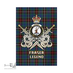 ScotsTee Shop Scottish Fraser Hunting Ancient Clan Crest Tartan Flag The Golden Sword of Courageous Legacy Flag