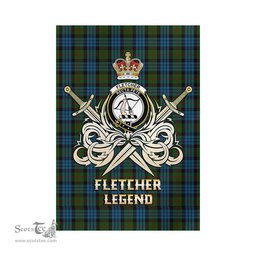 ScotsTee Shop Scottish Fletcher of Dunans Clan Crest Tartan Flag The Golden Sword of Courageous Legacy Flag