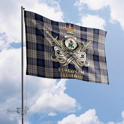 ScotsTee Shop Scottish Ferguson Dress Clan Crest Tartan Flag The Golden Sword of Courageous Legacy Flag