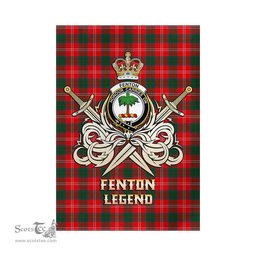 ScotsTee Shop Scottish Fenton Clan Crest Tartan Flag The Golden Sword of Courageous Legacy Flag