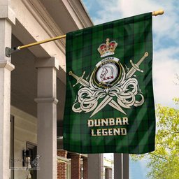 ScotsTee Shop Scottish Dunbar Hunting Clan Crest Tartan Flag The Golden Sword of Courageous Legacy Flag